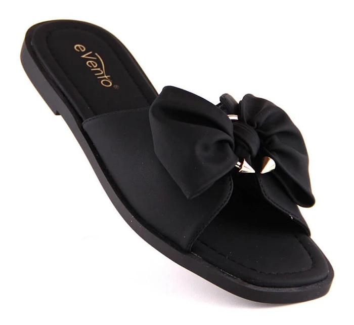 Dámské ploché žabky s mašlí černé eVento model 22096558