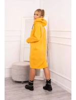 Šaty s kapucňou a bočným rázporkom broskyňové Šaty s kapucňou a bočným rázporkom broskyňové