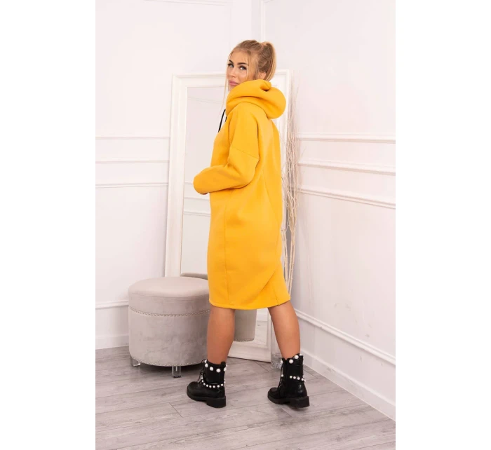 Šaty s kapucňou a bočným rázporkom broskyňové Šaty s kapucňou a bočným rázporkom broskyňové