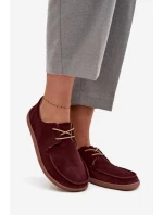 Półbuty Damskie Typu Barefoot Z Naturalnego Zamszu Zazoo 327 Bordowe