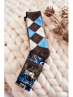 vysoké kostkované ponožky vícebarevné model 19985895 - Kesi