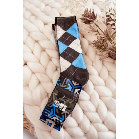 vysoké kostkované ponožky vícebarevné model 19985895 - Kesi