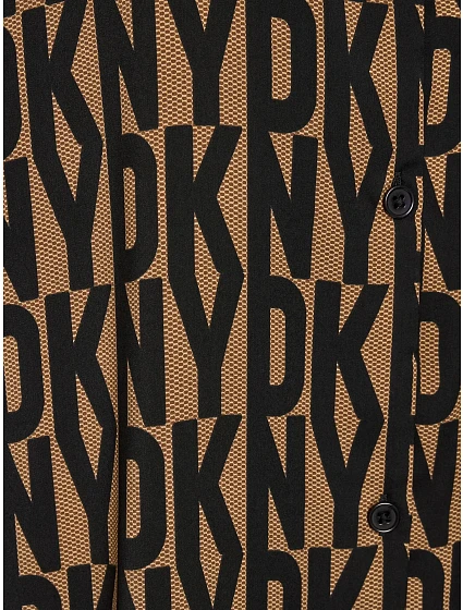 Dámská noční košile model 19772538 202 hnědá s potiskem - DKNY Dámská noční košile model 19772538 202 hnědá s potiskem - DKNY