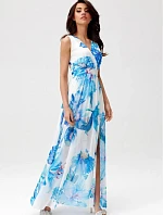 Denné šaty SUK0477 modro-biele - Roco Fashion