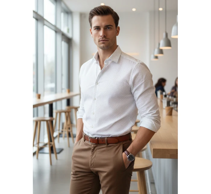 Koszula męska slim fit  biała model 22010032 - FashionStreet