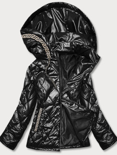 Čierna dámska bunda plus size (B8013-1)