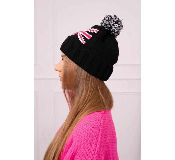 Dámska čiapka s brmbolcom Elizabeth K386 čierna