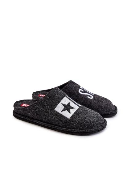 Klasické pánské pantofle Big Star model 21603108 Černé - Big Star Shoes Klasické pánské pantofle Big Star model 21603108 Černé - Big Star Shoes