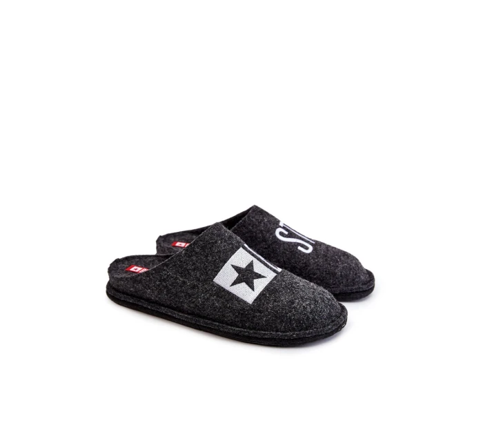 Klasyczne Męskie Papcie Big Star KK176003 Czarne Klasyczne Męskie Papcie Big Star KK176003 Czarne