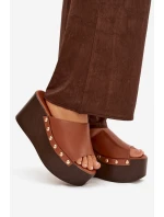 Dámské nazouváky na platformě s přezkami Camel Mareline Dámské nazouváky na platformě s přezkami Camel Mareline