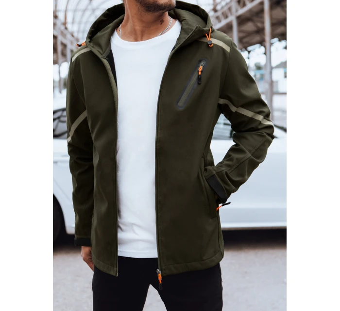 Pánska softshellová bunda s kapucňou zelená FashionStreet TX4480