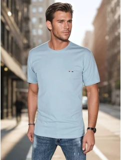 Pánske vyšívané tričko modré FashionStreet RX5639