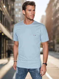 Pánske vyšívané tričko modré FashionStreet RX5639