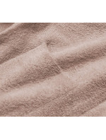 Tmavo béžový dlhý vlnený prehoz cez oblečenie typu alpaka s kapucňou (M105)