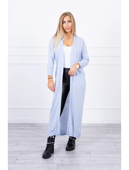 Svetr dlouhý svetr model 18748001 v pase modrý - K-Fashion Svetr dlouhý svetr model 18748001 v pase modrý - K-Fashion
