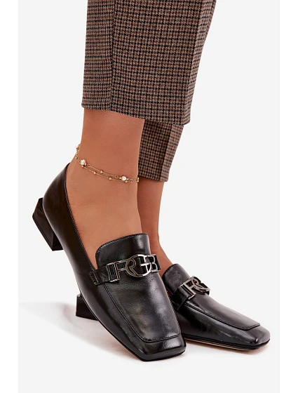 Kožené dámské mokasíny s ozdobným detailem model 22031822 Béžové - D&A