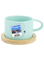 Vlastní text na cestovatelský keramický hrníček Makronka 