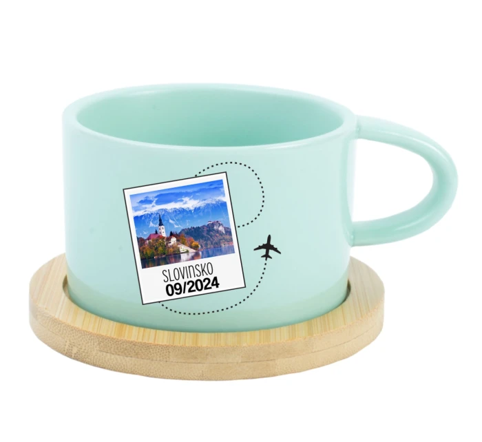 Vlastní text na cestovatelský keramický hrníček Makronka 