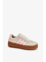 Dámska športová obuv 25SP26-9089 Light beige with pink - NOVINKY