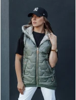 Dámská prošívaná vesta s kapucí zelená Dstreet model 21979338 - FashionStreet