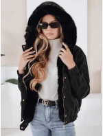 Dámská zimní bunda krátká s kožešinou černá Dstreet model 21991168 - FashionStreet