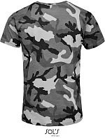 SOL'S Camo Men Pánske tričko v maskovacom vzore 25.1188 šedé maskovacie