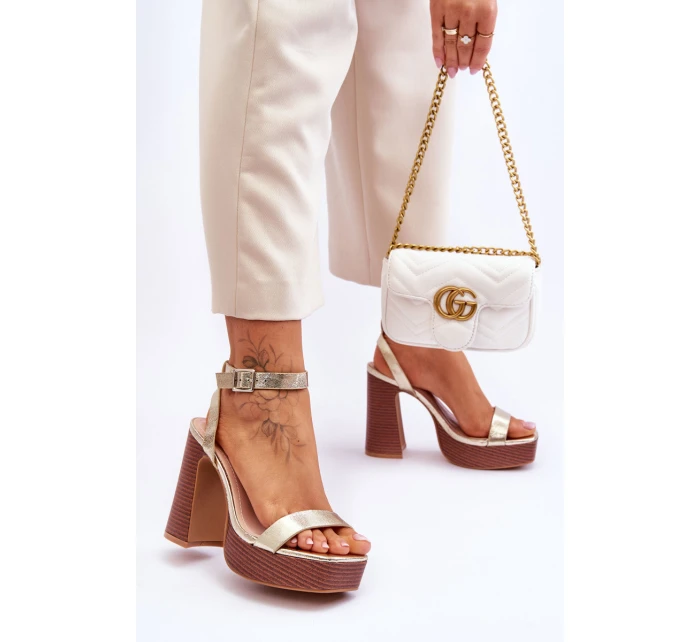 Kožené Sandály Na model 21620461 Platformě zlato Marina - Boto