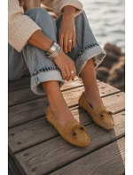 Dámske ploché mokasíny s lemovaním z imitácie semišu Camel Bluebell Dámske ploché mokasíny s lemovaním z imitácie semišu Camel Bluebell