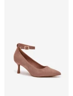 Lodičky Devoria z eko semišu - tmavobéžové Lodičky Devoria z eko semišu - tmavobéžové