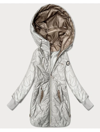 Dámska bunda s bočnými zipsami Goodlookin light beige (B8578-9)