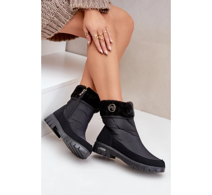 Damskie Modne Ocieplane Śniegowce Progress PROGJ-21-13 Czarne Damskie Modne Ocieplane Śniegowce Progress PROGJ-21-13 Czarne