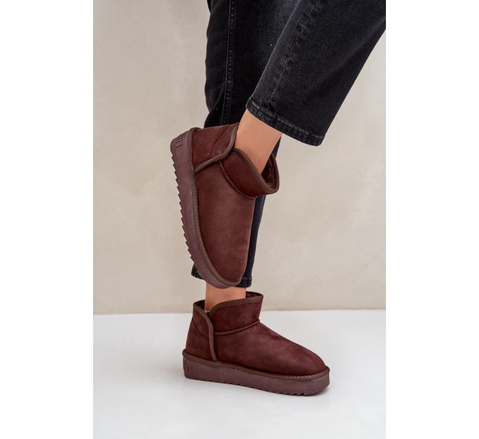 Śniegowce Na Platformie Damskie D.Franklin DFSH370010 Czekoladowe