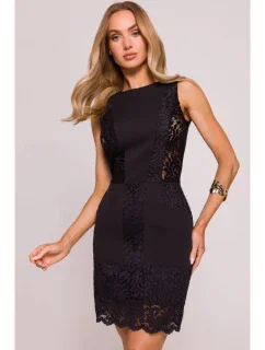 Mini šaty s krajkovými  černé model 21136202 - Moe