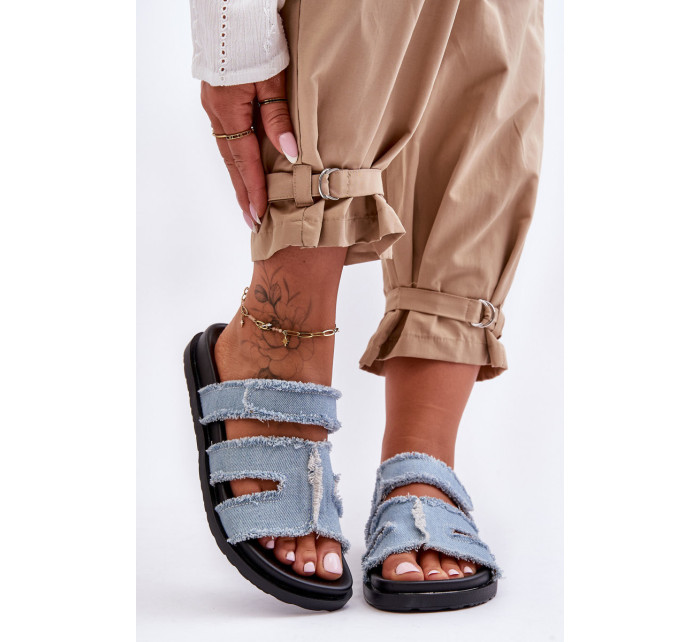 Dámske textilné sandále na zips Blue Lamirose