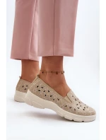 Béžové dámske ažurové topánky Emilei