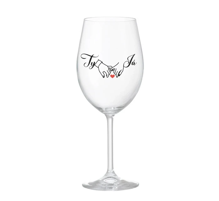 YOU AND ME (svadba) - číry pohár na víno 350 ml