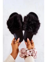 Dámske kožušinové papuče DZ821 Black - Kesi Dámske kožušinové papuče DZ821 Black - Kesi