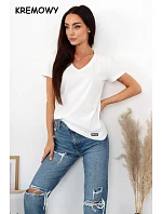 Dámske tričko s krátkym rukávom Serek brown - Off Pink