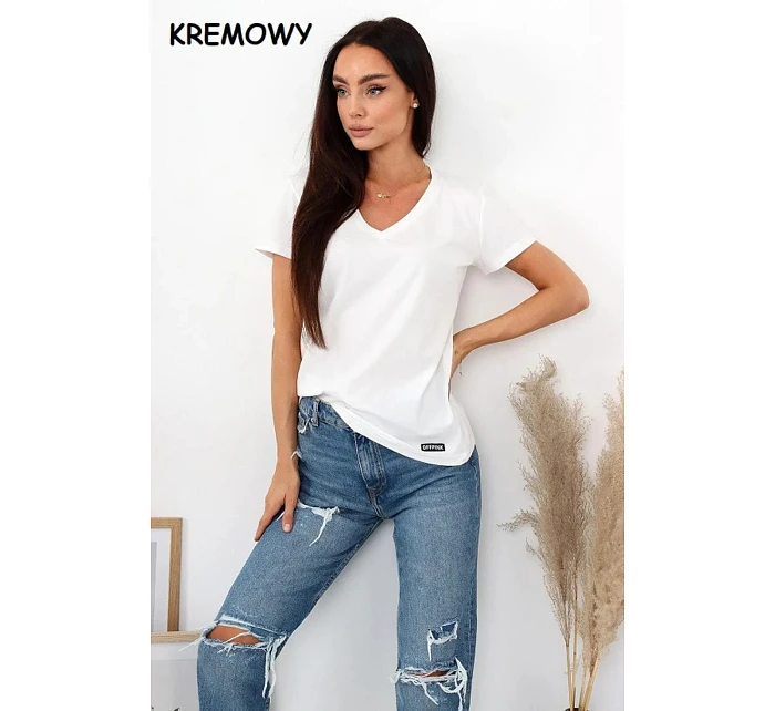 Dámske tričko s krátkym rukávom Serek brown - Off Pink