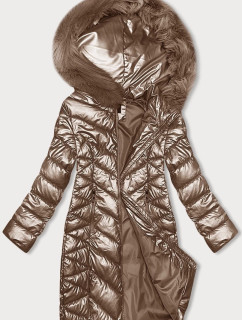 Prešívaná dámska zimná bunda J Style v karamelovej farbe (16M9100-84)