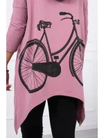Mikina s potiskem kola tmavě růžová Mikina s potiskem kola tmavě růžová
