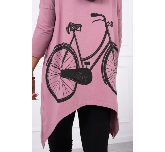 Mikina s potiskem kola tmavě růžová Mikina s potiskem kola tmavě růžová