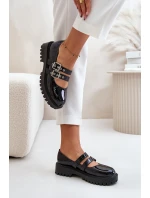 Dámské Lakované Polobotky S Pásky Černé model 21671078 - Boto