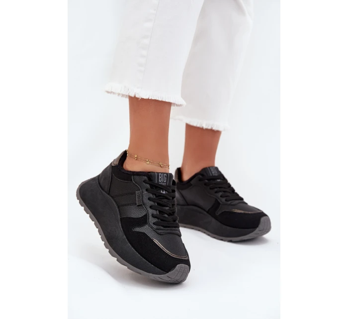 Ocieplane Sneakersy Damskie Na Platformie Big Star SS274007 HI-POLY SYSTEM Czarne