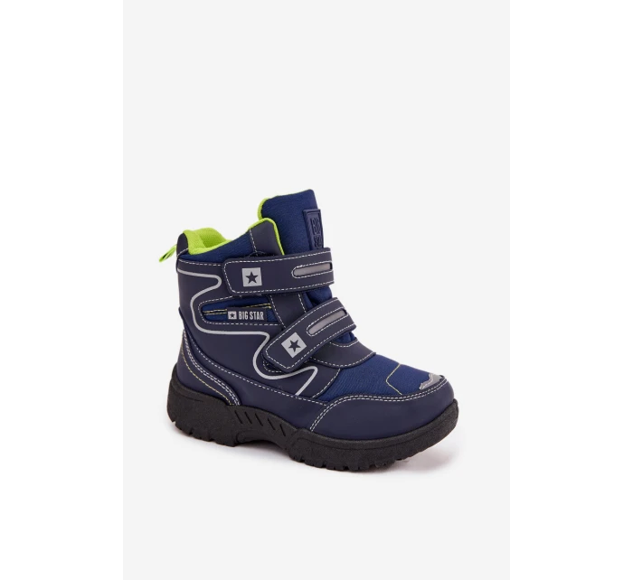 Ocieplane Dziecięce Śniegowce Trapery Big Star OO374049 Czarne Ocieplane Dziecięce Śniegowce Trapery Big Star OO374049 Czarne