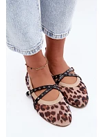Sieťované balerínky s remienkami, leopardí vzor, Orley Sieťované balerínky s remienkami, leopardí vzor, Orley