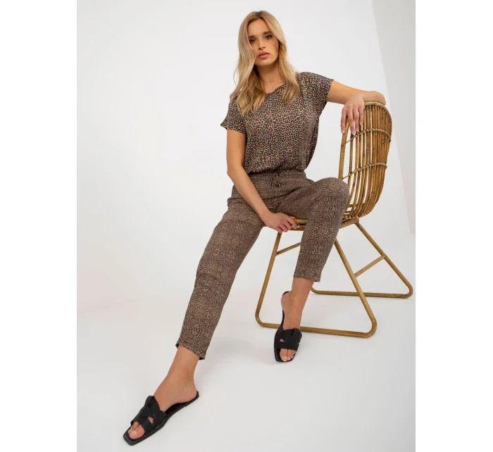 Nohavice D73770M61869I hnedé Nohavice D73770M61869I hnedé