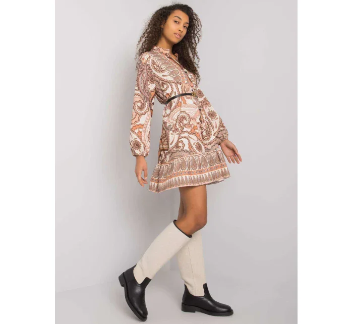 Šaty DHJ SK model 16292372 béžová - FPrice Šaty DHJ SK model 16292372 béžová - FPrice