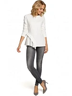 M333 Asymetrická vrstvená blúzka - ecru farba