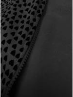 Dámska mikina bez zipsu v grafitovej farbe so srdiečkovým vzorom (2315)